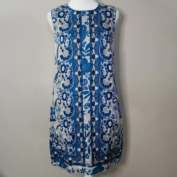 Nwt Johnny Was Linen & Silk Rhinestone Embellished Tank Dress